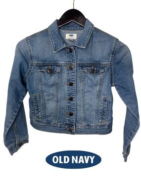 Old Navy Light Blue Cropped Denim Jacket